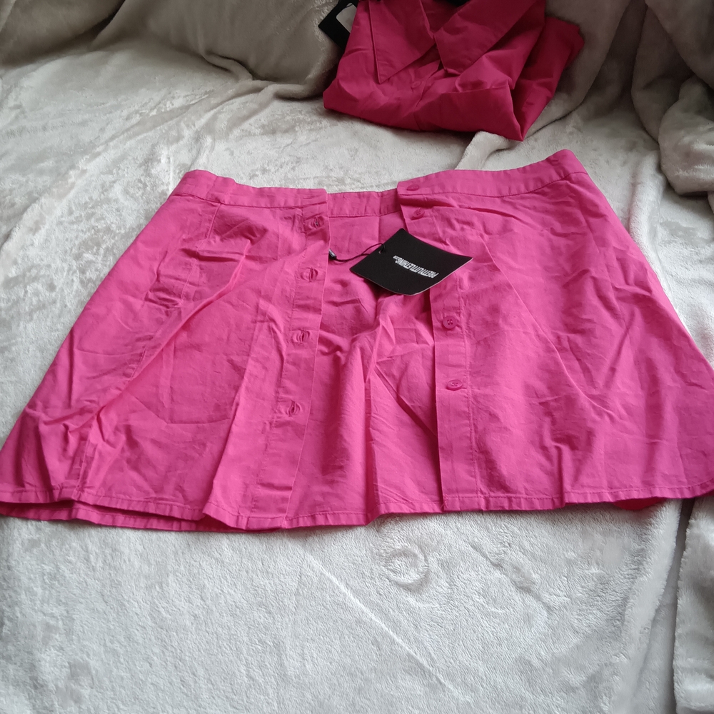 Pink Button-Up Skirt